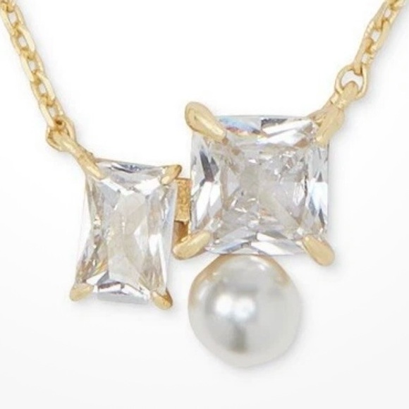 kate spade Jewelry - Kate Spade Victoria Clear Crystal Cluster with Gold Tone Necklace New With Tags